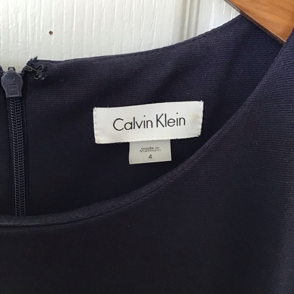 CALVIN KLEIN: Navy blue sleeveless dress with white stripes Size 4 - Picture 10 of 11